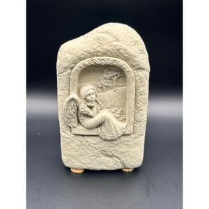 Vintage‎ Carruth Angel Wall Hanging Stone Look Plaque 1998 Decor 2.25" x 4.75"